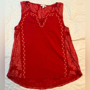 Lucky Brand paisley red top